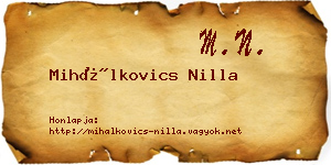 Mihálkovics Nilla névjegykártya